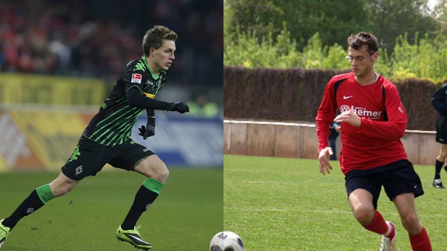 Der Gladbacher Fußball-Profi Patrick Herrmann und sein Namensvetter (re.). Der Gladbacher Fußball-Profi Patrick Herrmann und sein Namensvetter (re.).