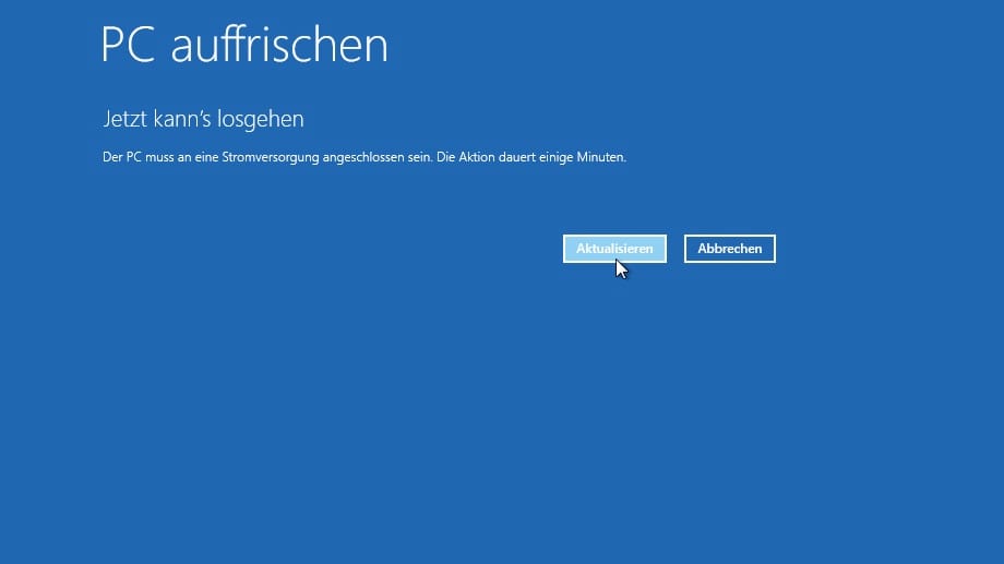 Windows 8 auffrischen