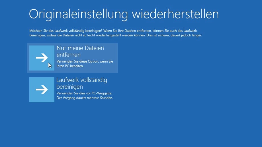 Dateien entfernen in Windows 8
