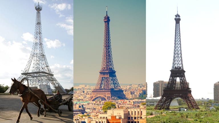 Eiffeltürme in Russland, Frankreich, China: Eine Inspiration, verschiedene Ausführungen