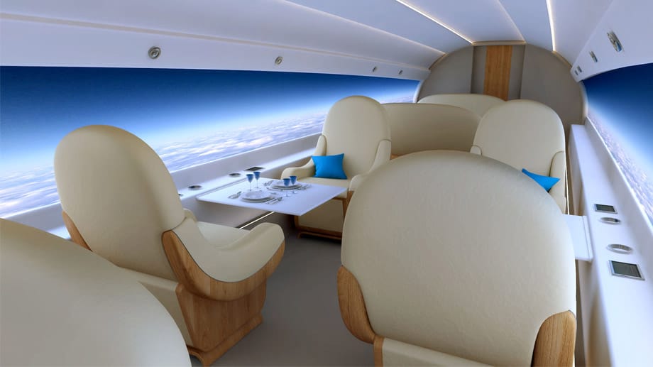 Prima Aussicht, obwohl es keine Fenster in der Kabine gibt: der Überschalljet Supersonic S-512 Prima Aussicht, obwohl es keine Fenster in der Kabine gibt: der Überschalljet Supersonic S-512