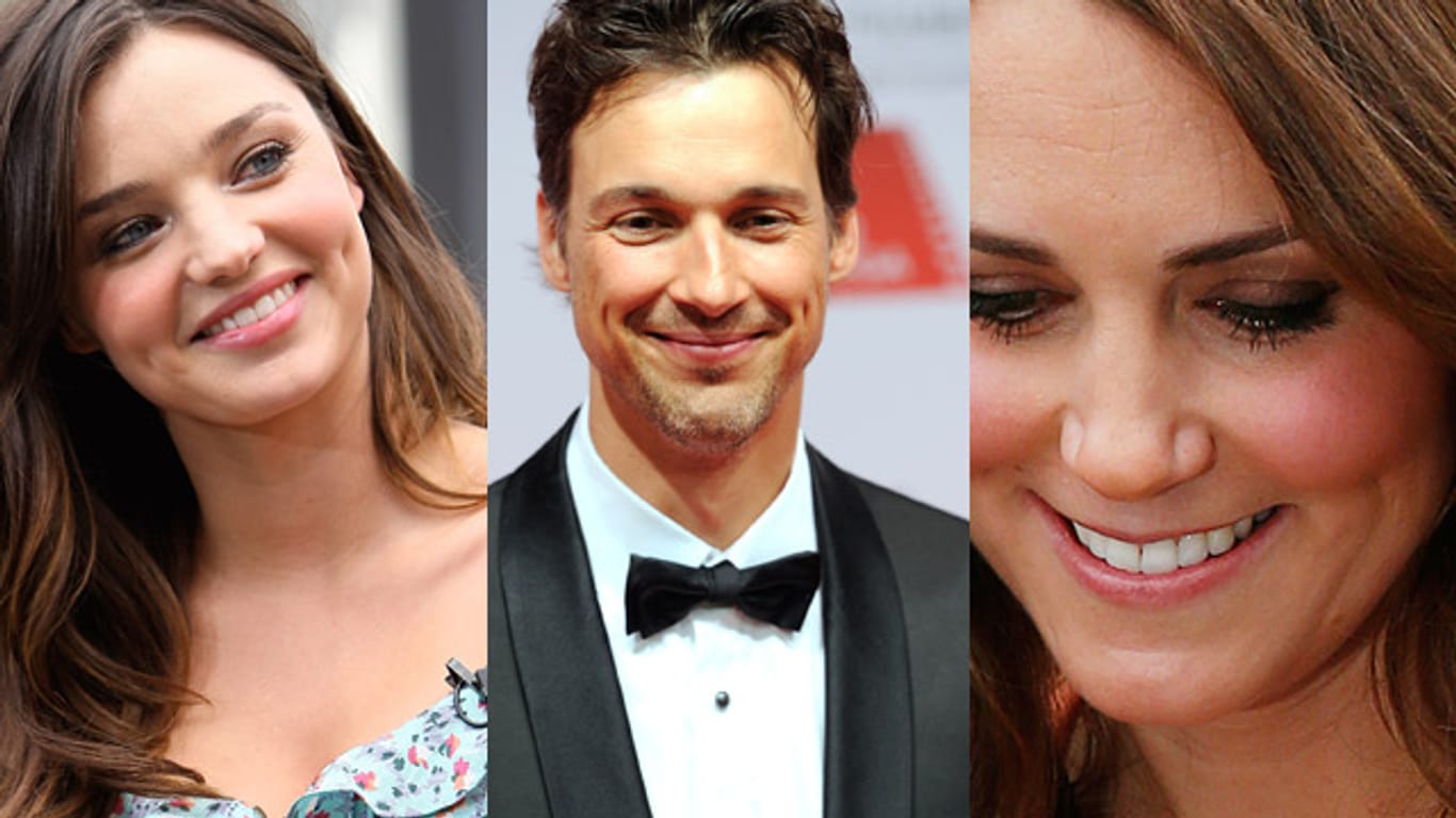 Schönheits-OP: Die Grübchen von Miranda Kerr, Florian David Fitz und Herzogin Kate sind Vorbilder der zahlreichen Grübchen-Fans.