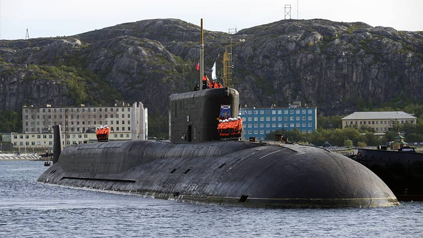 Ein russisches U-Boot der Borei-Klasse (Archivbild): Es ist rund 170 Meter lang und mit Interkontinentalraketen ausgerüstet.