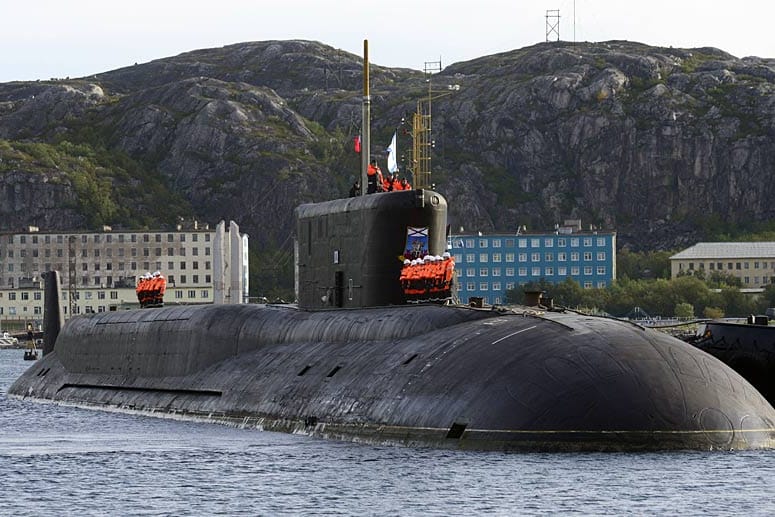 Ein russisches U-Boot der Borei-Klasse (Archivbild): Es ist rund 170 Meter lang und mit Interkontinentalraketen ausgerüstet.