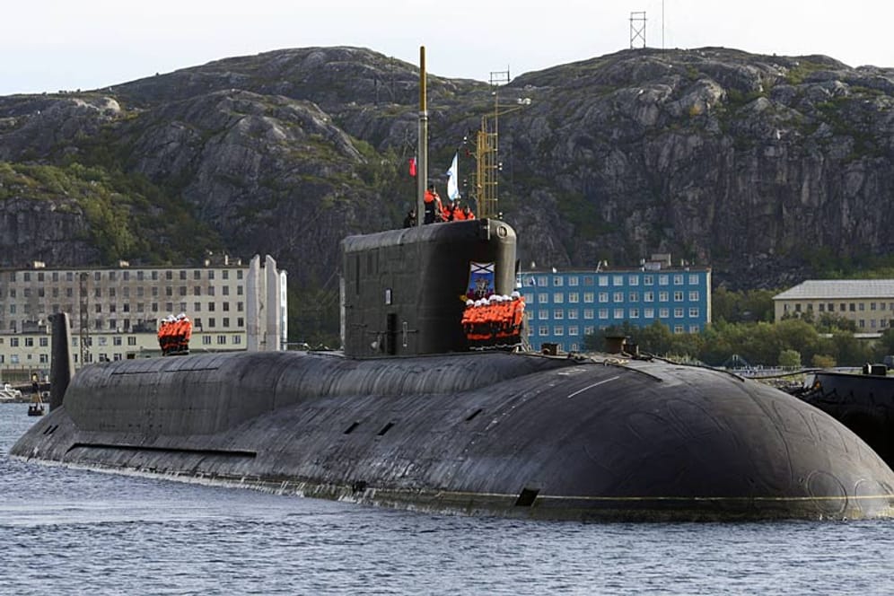Ein russisches U-Boot der Borei-Klasse (Archivbild): Es ist rund 170 Meter lang und mit Interkontinentalraketen ausgerüstet.