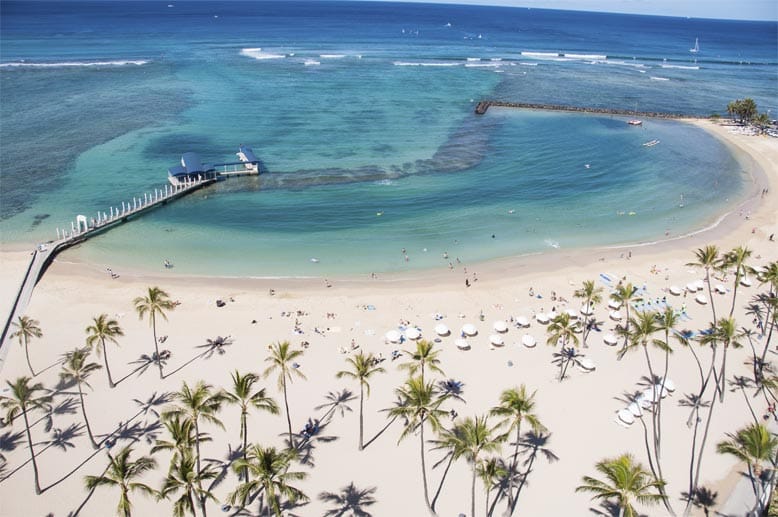 Das ist der berühmte Waikiki Beach.