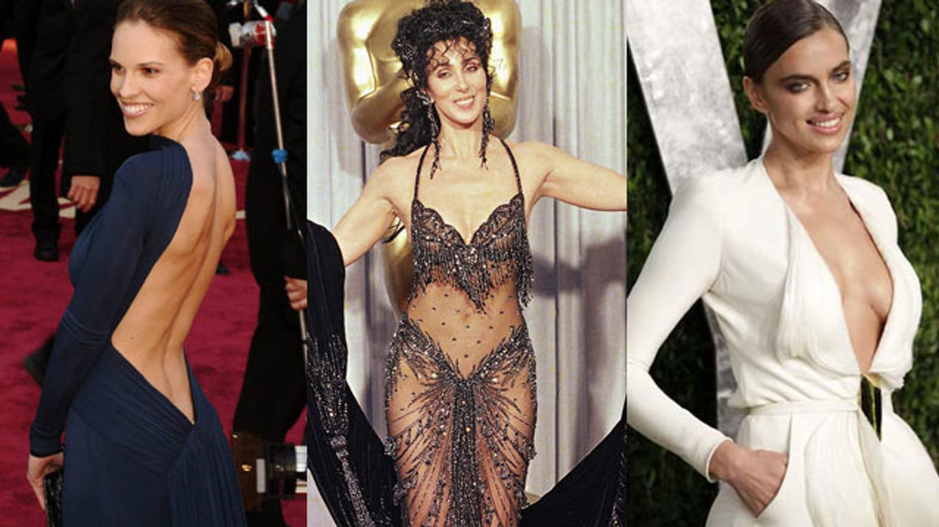 Hilary Swank, Cher und Irina Shayk zogen mit ihren freizügigen Oscar-Outfits die Blicke auf sich.