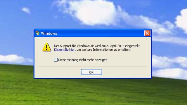 Windows XP wird nur noch bis April 2014 von Microsoft unterstützt.