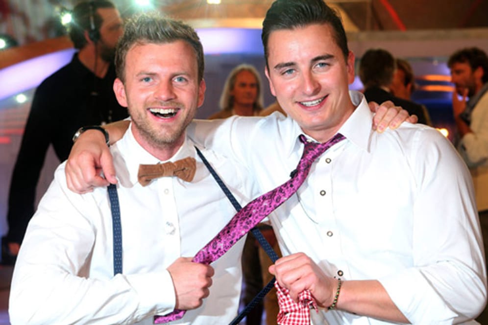 Andreas Gabalier (rechts) und sein Bruder Willi duellieren sich im deutschen Fernsehen.