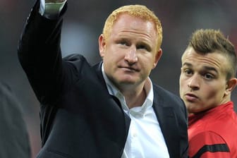 Heiko Vogel (l.) während seiner Zeit als Cheftrainer beim FC Basel mit seinem Star Xherdan Shaqiri. Jetzt sind beide beim FC Bayern.