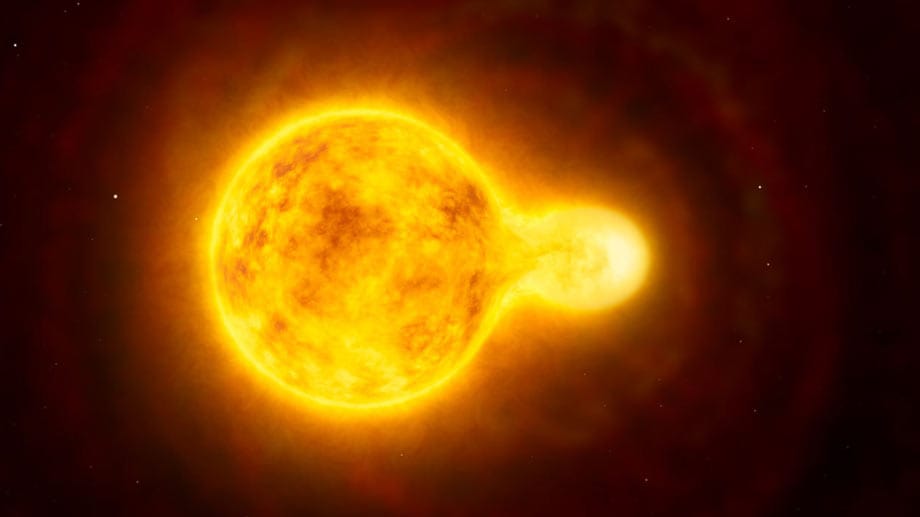 Astronomie: "Wie eine riesige Erdnuss" - der gelbe Riesenstern birgt viele Überraschungen für Astronomen. Astronomie: "Wie eine riesige Erdnuss" - der gelbe Riesenstern birgt viele Überraschungen für Astronomen.