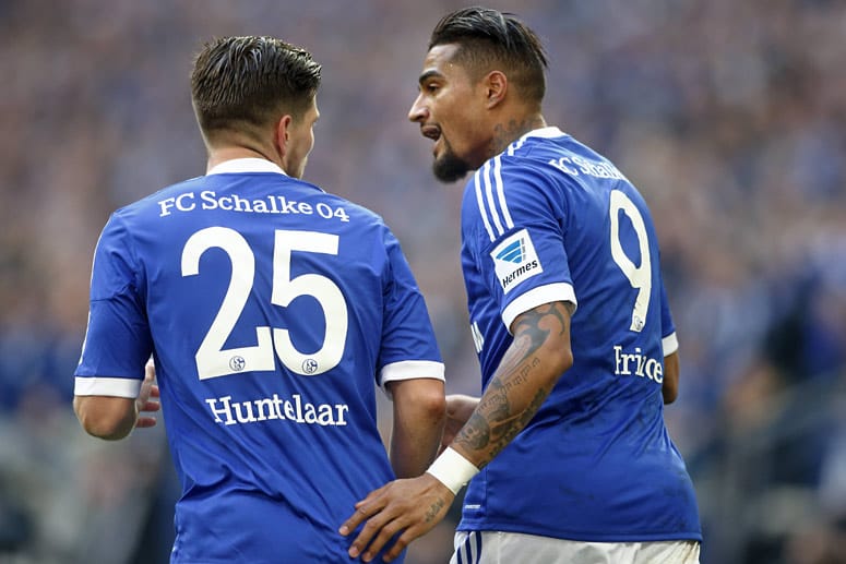 Die Schalke-Profis Klaas-Jan Huntelaar (li.) und Kevin-Prince Boateng werden gegen Real Madrid wohl nicht in der Startelf stehen.