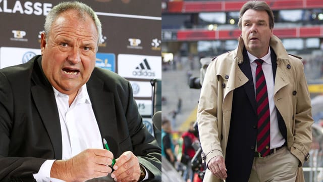 Harald Stenger (li.) ist wütend: Eintracht-Boss Bruchhagen habe "den Sportdirektor aufs Schärfste provoziert und brüskiert." Harald Stenger (li.) ist wütend: Eintracht-Boss Bruchhagen habe "den Sportdirektor aufs Schärfste provoziert und brüskiert."
