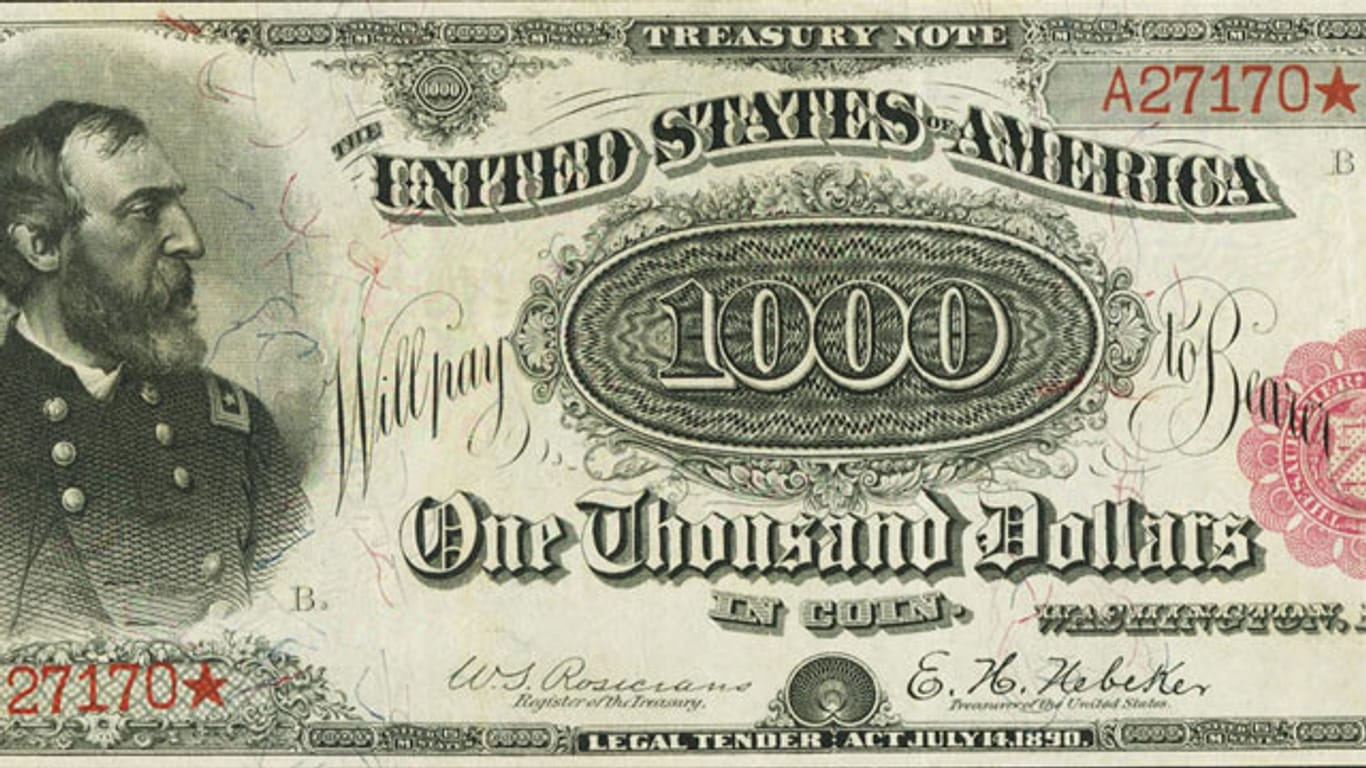 Eine Tausend-Dollar-Banknote