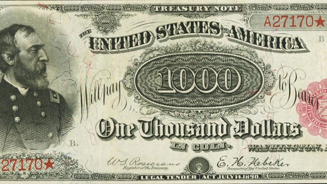 Eine Tausend-Dollar-Banknote