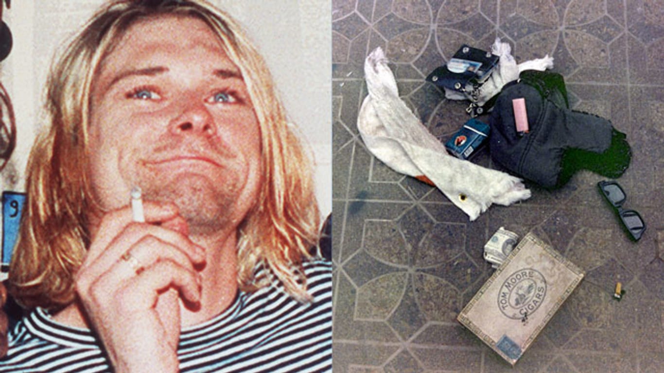 Neue Fotos von Kurt Cobains Selbstmord zeigen vor allem Drogenzubehör.