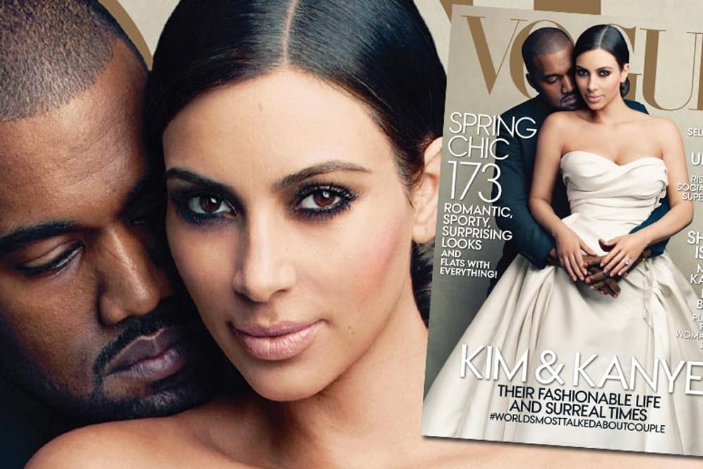 Rapper Kanye West und seine Verlobte Kim Kardashian erfüllten sich mit dem Cover-Shooting für die US-Ausgabe der "Vogue" einen Traum.