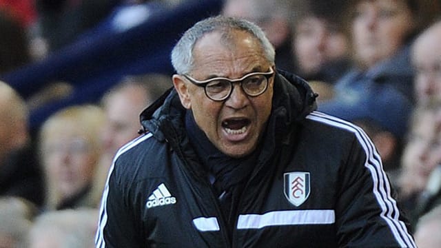 Fulham-Trainer Felix Magath hadert an der Seitenlinie mit der Leistung seines Teams.