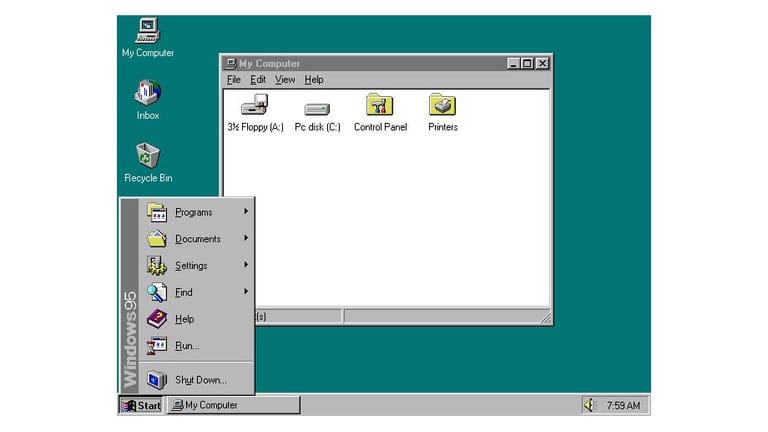 Wer bislang Windows 3.1 gewohnt war, musste sich ziemlich in Windows 95 umgewöhnen.