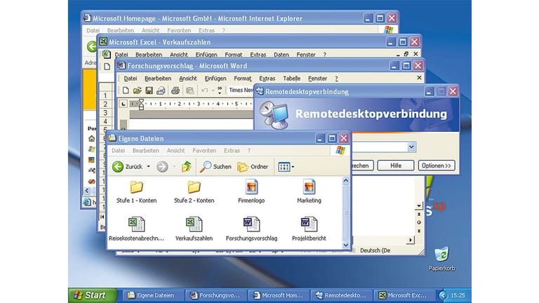 Das Design von Windows peppte Microsoft mit Windows XP gehörig auf, was manchem Nutzer nicht gefiel.