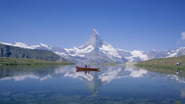 Angeln in den Alpen.