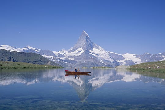 Angeln in den Alpen.