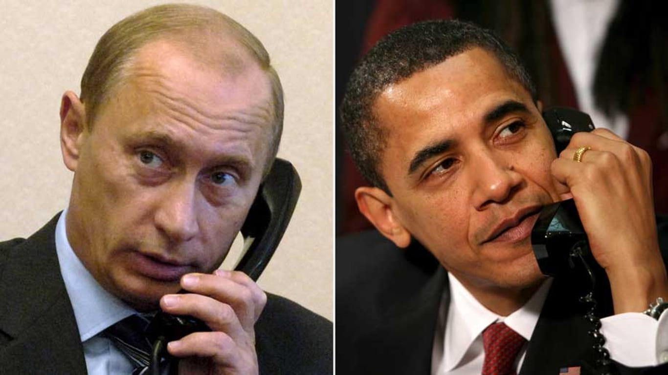 Kommt eine diplomatische Lösung näher? Russlands Präsident Wladimir Putin hat erstmals direkt mit US-Präsident Barack Obama über die Krim-Krise gesprochen.