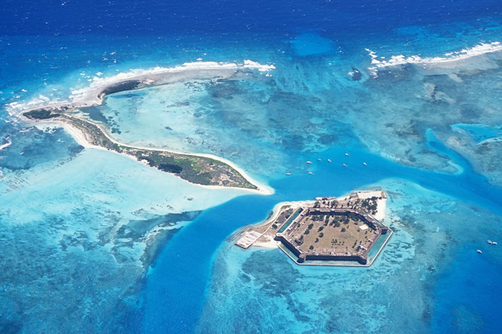 Fort Jefferson liegt auf einer Insel am südlichen Ende der Florida Keys.