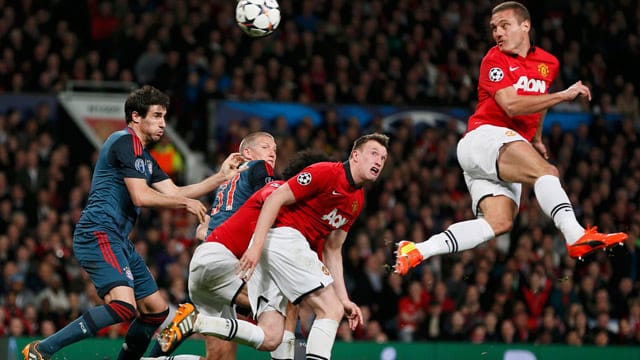 Nemanja Vidic (re.) erzielte im Hinspiel den Treffer für Manchester United.