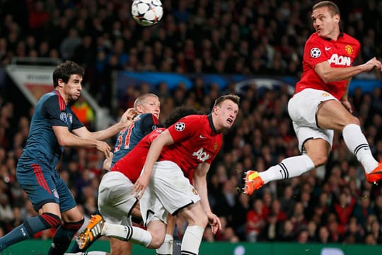 Nemanja Vidic (re.) erzielte im Hinspiel den Treffer für Manchester United.