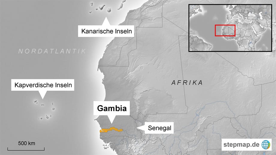 Gambia liegt zwar auf dem afrikanischen Festland, aber unweit der Kapverdischen Inseln, einem beliebten Urlaubsziel.