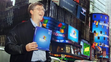 Bill Gates auf dem Times Square in New York