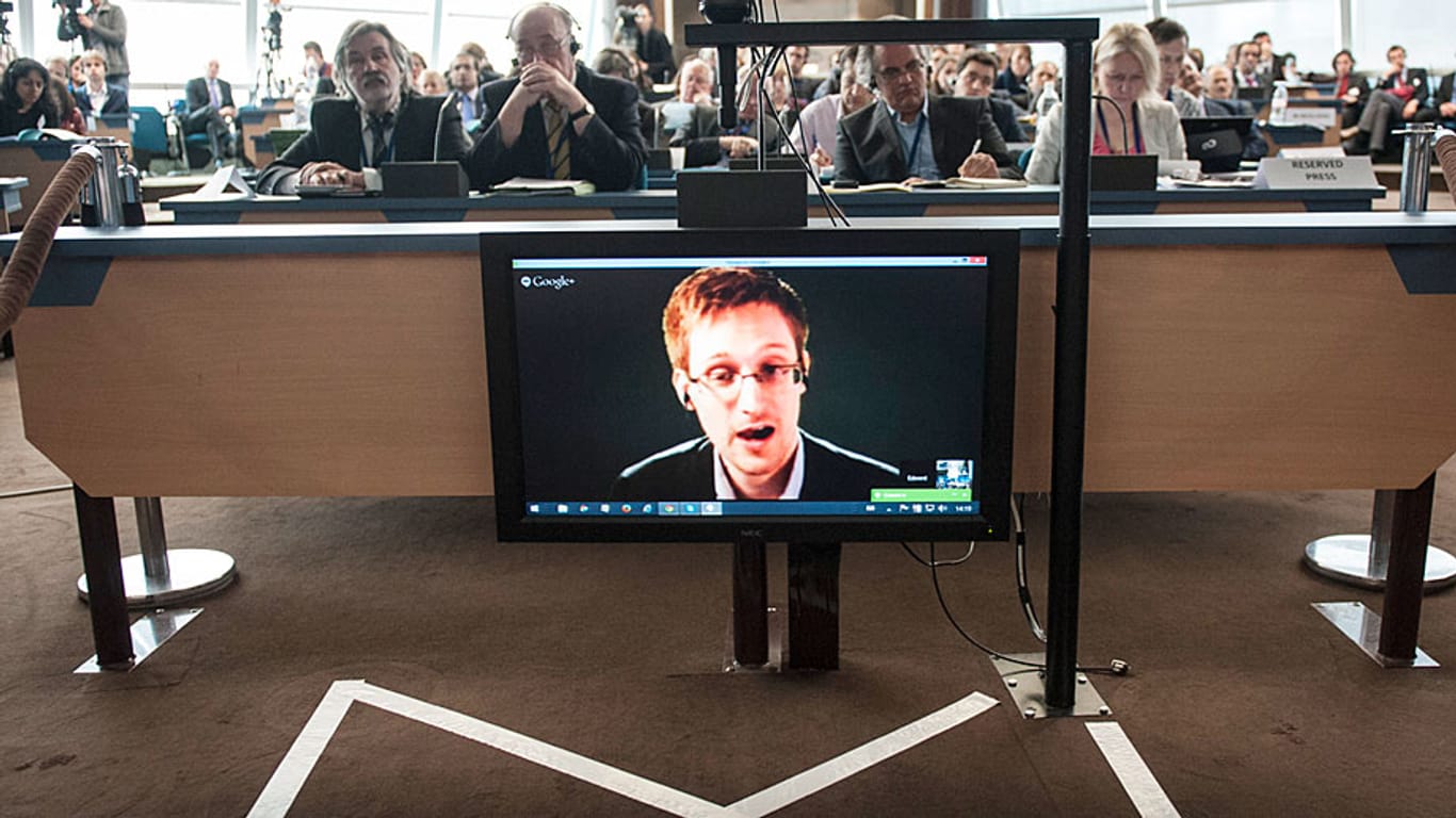 Vor einem Ausschuss des Europaparlamentes machte Snowden per Videoschaltung seine Aussage.
