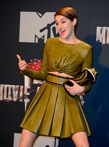 MTV Movie Awards: In grünem Leder zeigte sich Schauspielerin Shailene Woodley bei den Spaßpreisen von MTV.