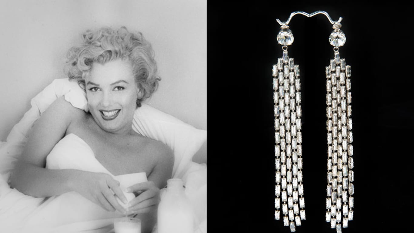 Auch diese Monroe-Ohrringe kamen bei einer Auktion in Los Angeles unter den Hammer.
