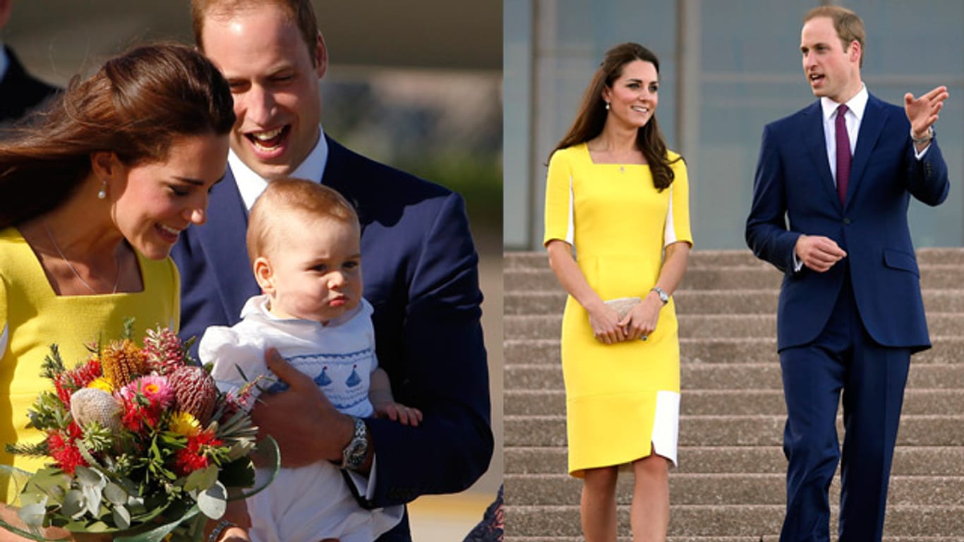 Kate im strahlend gelben Kleid. William gefiel das Outfit seiner Frau nicht.
