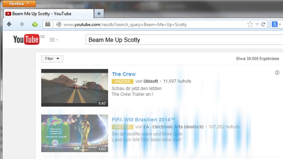 YouTube "Beam me up Scotty"
