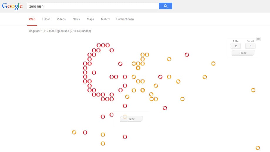 Google Easter Egg "Zerg Rush"