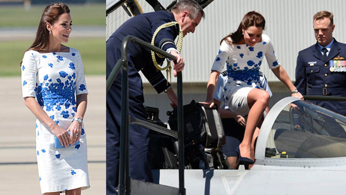 Herzogin Kate sorgte mit diesem Kleid für einen Verkaufssturm bei der britischen Modekette LK Bennett.