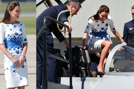 Herzogin Kate sorgte mit diesem Kleid für einen Verkaufssturm bei der britischen Modekette LK Bennett.