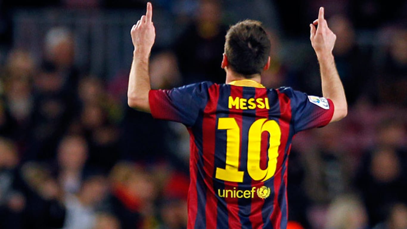 Superstar Lionel Messi jubelt nach seinem Treffer.