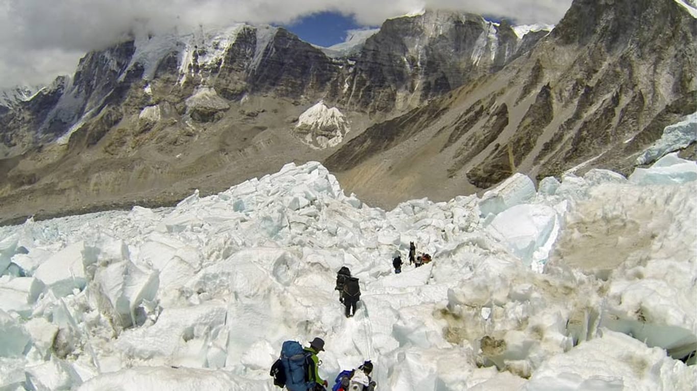 Bergsteiger am Mount Everest 2013