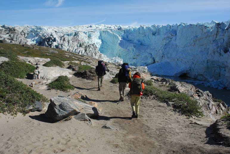 Ideale Wanderbedingungen: Gletscher und Fjorde prägen die Landschaft in Grönland.