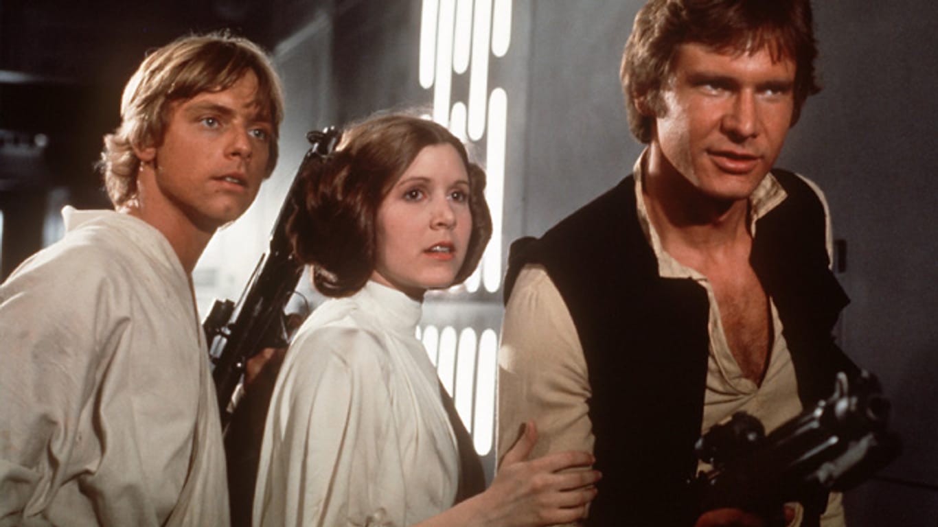 Mark Hamill, Carrie Fisher und Harrison Ford in "Krieg der Sterne".