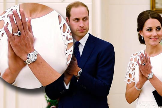 Herzogin Kate trägt bereits die teure Uhr an ihrem Arm.