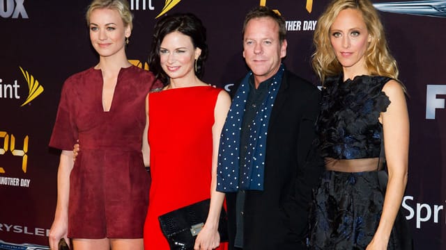 Yvonne Strahovski, Mary Lynn Rajskub, Kiefer Sutherland und Kim Raver bei der Weltpremiere von "24: Live Another Day" in New York.