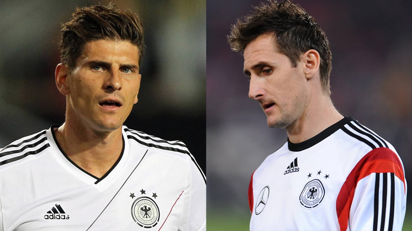 Die Hoffnungen im deutschen Sturm ruhen auf Mario Gomez (li.) und Miroslav Klose.