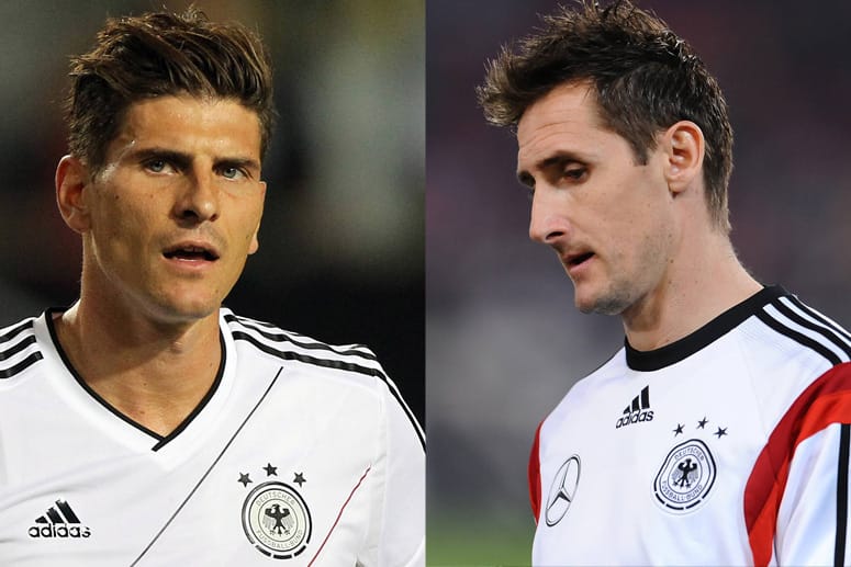 Die Hoffnungen im deutschen Sturm ruhen auf Mario Gomez (li.) und Miroslav Klose.