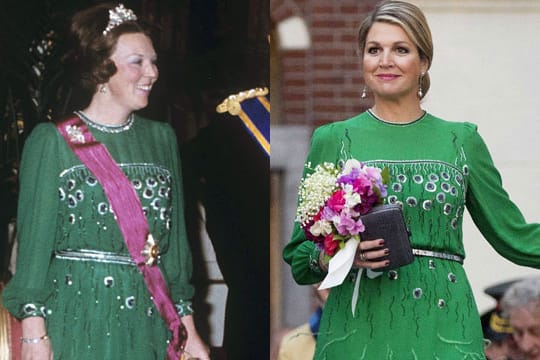 Königin Máxima (2014) und die frühere Königin Beatrix (1981)