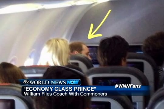 Prinz William fliegt nicht Königsklasse.
